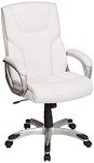 Amazon Basics Adjustable Executive Desk Chair - White/Pewter