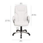 Amazon Basics Adjustable Executive Desk Chair - White/Pewter
