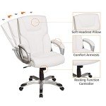 Amazon Basics Adjustable Executive Desk Chair - White/Pewter