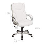 Amazon Basics Adjustable Executive Desk Chair - White/Pewter