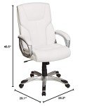 Amazon Basics Adjustable Executive Desk Chair - White/Pewter