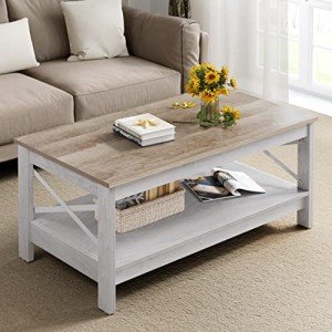 YITAHOME Modern Farmhouse Coffee Table with Storage