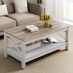 YITAHOME Modern Farmhouse Coffee Table with Storage
