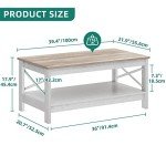 YITAHOME Modern Farmhouse Coffee Table with Storage