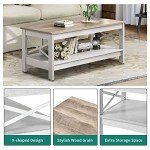 YITAHOME Modern Farmhouse Coffee Table with Storage