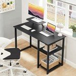 Compact Black Computer Desk with Monitor Stand
