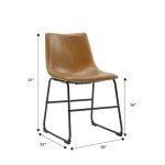 Set of 2 Urban Industrial Armless Dining Chairs