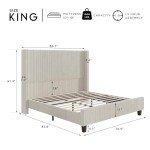 HOWE King Size Corduroy Upholstered Bed Frame