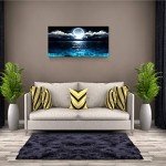 Moon Sea Ocean Landscape Canvas Wall Art