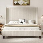 HOWE King Size Corduroy Upholstered Bed Frame