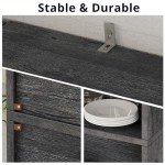 Industrial 5-Shelf Bookcase with Doors - Floor Standing