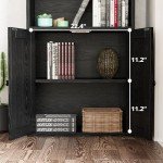 Industrial 5-Shelf Bookcase with Doors - Floor Standing