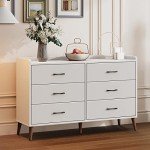 Rolanstar 6-Drawer Modern Storage Dresser - White