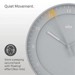 Braun Classic Large Silent Sweep Wall Clock - Grey
