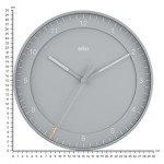Braun Classic Large Silent Sweep Wall Clock - Grey