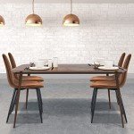 Modern Suede Dining Chairs Set of 4, Brown