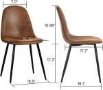 Modern Suede Dining Chairs Set of 4, Brown