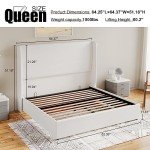 Queen Size Lift Up Storage Bed Frame – White