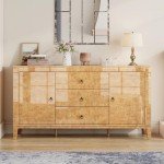 Blond Burl Mid-Century Modern Sideboard Buffet Cabinet