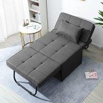 Dark Gray 4-in-1 Multifunctional Sofa Bed Ottoman