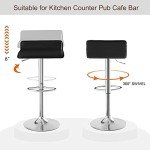 Stylish Adjustable Bar Stool Set of 2