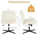 DUMOS Comfy Criss-Cross Armless Desk Chair