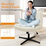 DUMOS Comfy Criss-Cross Armless Desk Chair