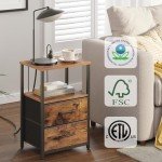 End Table Set with Charging Station and USB Ports