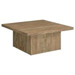 Rustic Farmhouse Square Coffee Table in Mango Brown