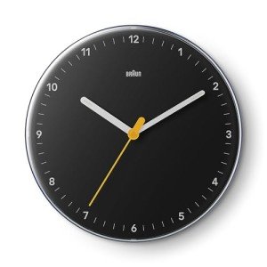 Braun Classic Silent Wall Clock - Black 23cm
