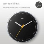 Braun Classic Silent Wall Clock - Black 23cm