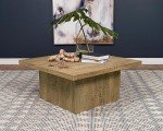 Rustic Farmhouse Square Coffee Table in Mango Brown