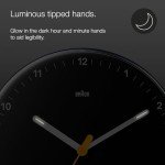 Braun Classic Silent Wall Clock - Black 23cm