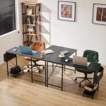 L-Shaped Computer Desk with CPU Stand, Black