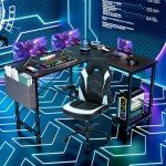 L-Shaped Computer Desk with CPU Stand, Black