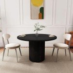 47 Inch Black Round Farmhouse Dining Table