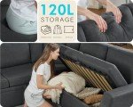 VanAcc 85-Inch L-Shaped Sofa Bed with Storage