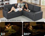 VanAcc 85-Inch L-Shaped Sofa Bed with Storage