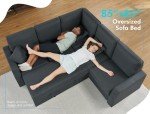 VanAcc 85-Inch L-Shaped Sofa Bed with Storage