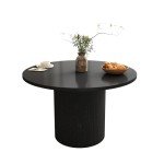 47 Inch Black Round Farmhouse Dining Table
