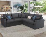 VanAcc 85-Inch L-Shaped Sofa Bed with Storage