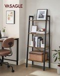 VASAGLE 4-Tier Industrial Ladder Shelf - Rustic Brown