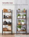 VASAGLE 4-Tier Industrial Ladder Shelf - Rustic Brown