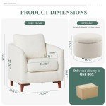 COLAMY Cream Memory Foam Accent Chair & Ottoman