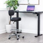 Adjustable Backrest Swivel Stool for Home Use