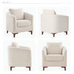 COLAMY Cream Memory Foam Accent Chair & Ottoman