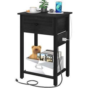 Yoobure Industrial Nightstand with Charging Station