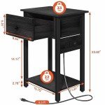 Yoobure Industrial Nightstand with Charging Station
