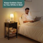 Yoobure Industrial Nightstand with Charging Station