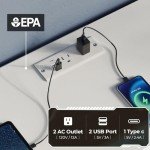 LED Dresser with Power Outlets and Drawers